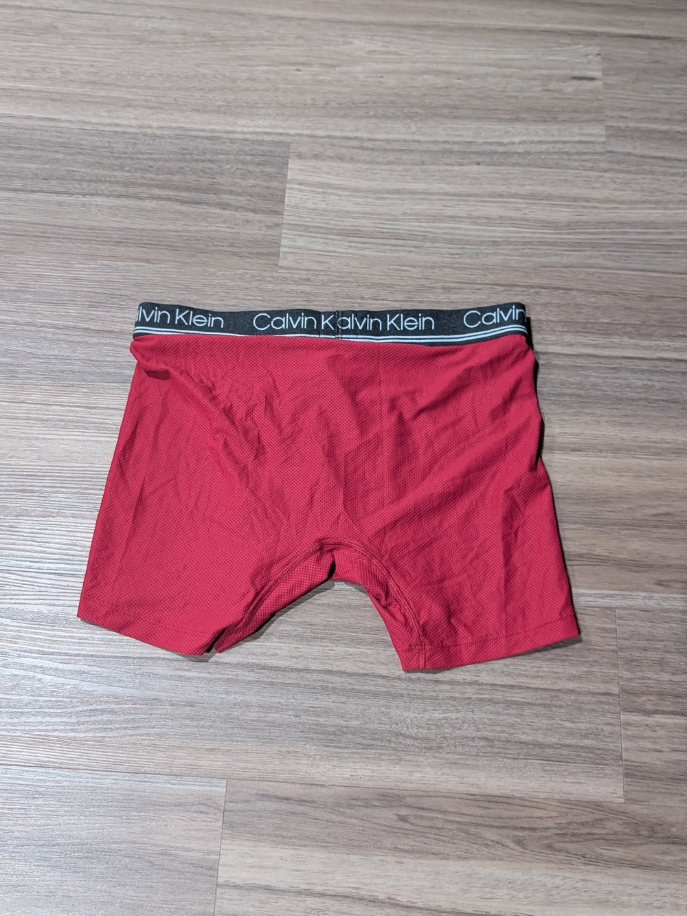Calvin Klein Red Mesh Boxer Briefs with Black Logo Waistband - Picture 2 of 2